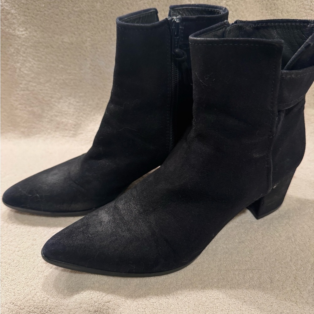Stuart Weitzman Black Suede Ankle Booties